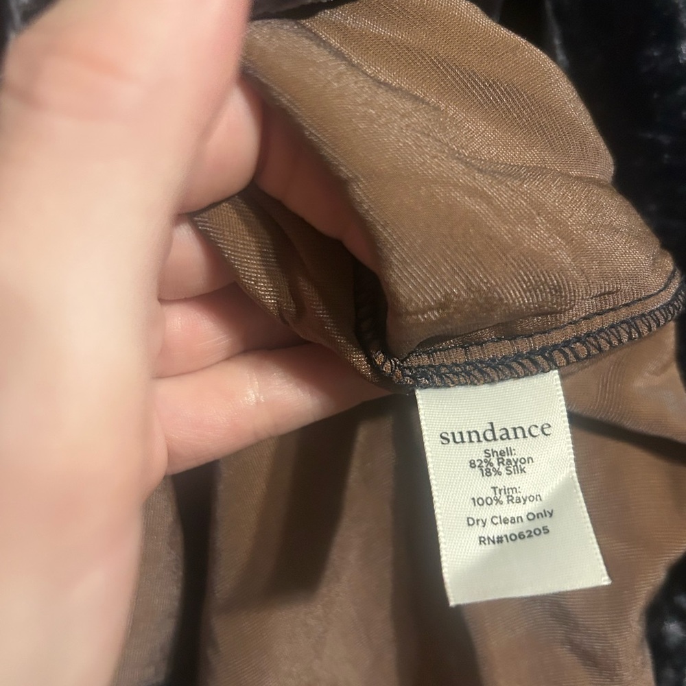 Sundance Women's Velvet Button Down Shirt - Dark Blue - Picture 6 of 6